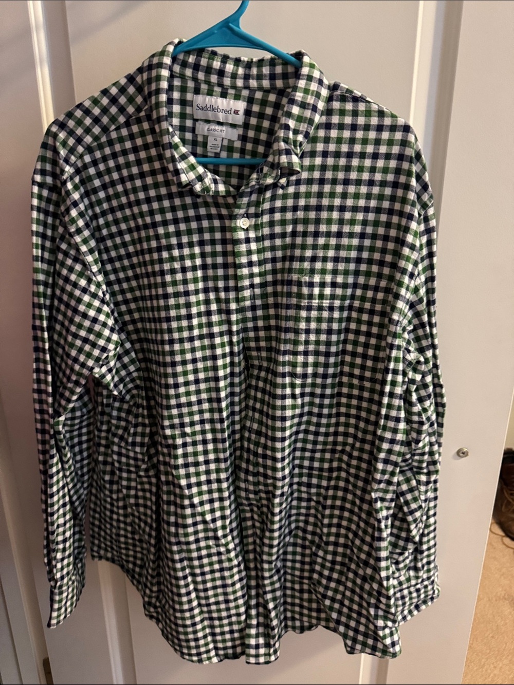 Saddlebred Green and Black Check Long-Sleeve Button-Down Shirt